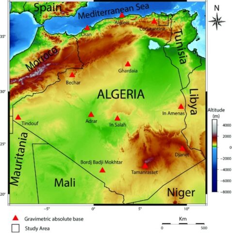 peta geografi negara aljazair