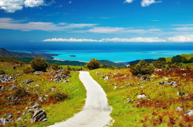 pemandangan taman nasional abel tasman selandia baru